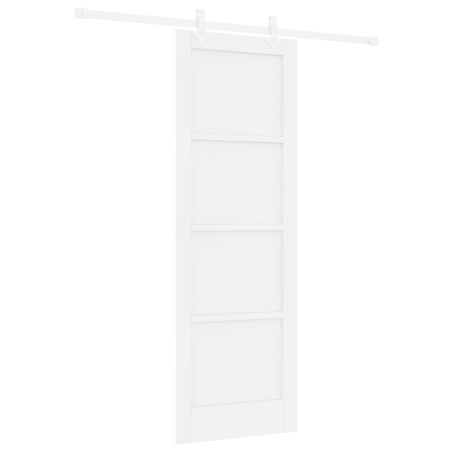 Porta Scorrevole vidaXL con Set di Accessori Bianca 73,5 x 211 cm Legno Massello di Pino