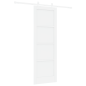 Porta Scorrevole vidaXL con Set di Accessori Bianca 73,5 x 211 cm Legno Massello di Pino