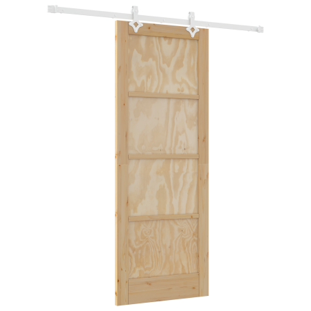 Porta Scorrevole vidaXL con Set Hardware 78x202 cm Legno Massello di Pino