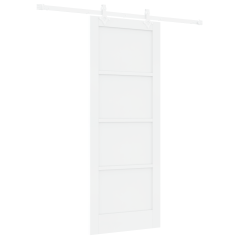 Porta scorrevole vidaXL con set di accessori bianco 78x202 cm in legno massiccio di pino