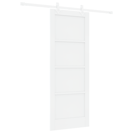 Porta scorrevole vidaXL con set di accessori bianco 78x202 cm in legno massiccio di pino
