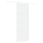 Porta scorrevole vidaXL con set di accessori bianco 78x202 cm in legno massiccio di pino