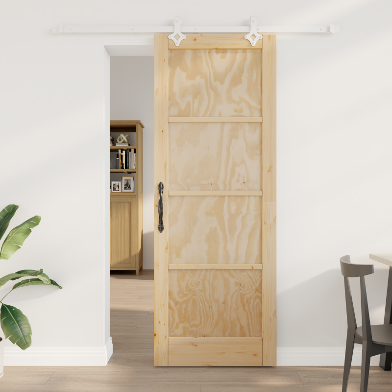 Porta Scorrevole vidaXL con Set di Accessori 78x211 cm Legno Massello Pino