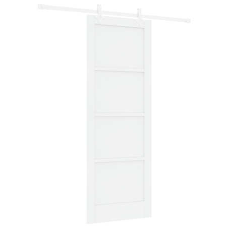 Porta Scorrevole vidaXL con Set di Ferramenta Bianca 78x211 cm Legno Massello di Pino