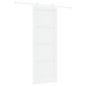 Porta Scorrevole vidaXL con Set di Ferramenta Bianca 78x211 cm Legno Massello di Pino Porta Scorrevole vidaXL con Set di Ferramenta Bianca 78x211 cm Legno Massello di Pino