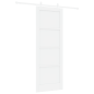 Porta Scorrevole vidaXL con Set di Ferramenta Bianca 78x211 cm Legno Massello di Pino Porta Scorrevole vidaXL con Set di Ferramenta Bianca 78x211 cm Legno Massello di Pino