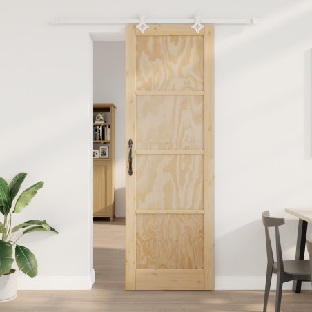 porta scorrevole vidaXL con set di ferramenta 78x232 cm legno massello di pino