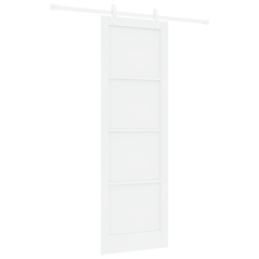 Porta Scorrevole vidaXL con Set di Accessori Bianca 78x232 cm in Legno Massello di Pino