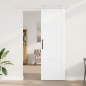 Porta Scorrevole vidaXL con Set di Accessori Bianca 78x232 cm in Legno Massello di Pino Porta Scorrevole vidaXL con Set di Accessori Bianca 78x232 cm in Legno Massello di Pino