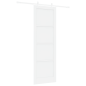 Porta Scorrevole vidaXL con Set di Accessori Bianca 78x232 cm in Legno Massello di Pino Porta Scorrevole vidaXL con Set di Accessori Bianca 78x232 cm in Legno Massello di Pino