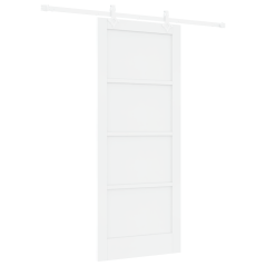Porta Scorrevole vidaXL con Set di Ferramenta Bianca 83x202 cm Legno di Pino Massiccio