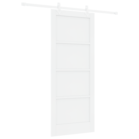 Porta Scorrevole vidaXL con Set di Ferramenta Bianca 83x202 cm Legno di Pino Massiccio