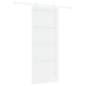 Porta Scorrevole vidaXL con Set di Ferramenta Bianca 83x202 cm Legno di Pino Massiccio Porta Scorrevole vidaXL con Set di Ferramenta Bianca 83x202 cm Legno di Pino Massiccio