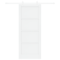 Porta Scorrevole vidaXL con Set di Ferramenta Bianca 83x202 cm Legno di Pino Massiccio Porta Scorrevole vidaXL con Set di Ferramenta Bianca 83x202 cm Legno di Pino Massiccio
