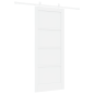 Porta Scorrevole vidaXL con Set di Ferramenta Bianca 83x202 cm Legno di Pino Massiccio Porta Scorrevole vidaXL con Set di Ferramenta Bianca 83x202 cm Legno di Pino Massiccio