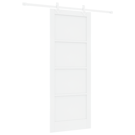 Porta Scorrevole vidaXL con Set di Hardware Bianca 83x211 cm in Legno di Pino Massello