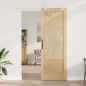 Porta scorrevole vidaXL con set hardware 83x232 cm legno massello di pino Porta scorrevole vidaXL con set hardware 83x232 cm legno massello di pino