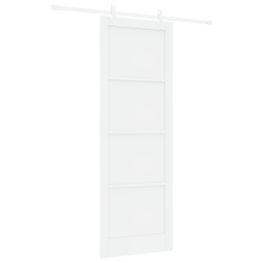 Porta Scorrevole vidaXL con Set di Accessori Bianca 83x232 cm Legno Massello di Pino