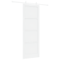 Porta Scorrevole vidaXL con Set di Accessori Bianca 83x232 cm Legno Massello di Pino