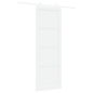 Porta Scorrevole vidaXL con Set di Accessori Bianca 83x232 cm Legno Massello di Pino