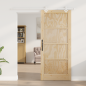 Porta Scorrevole vidaXL con Set di Ferramenta 86x198.5 cm in Legno Massiccio di Pino