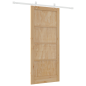 Porta Scorrevole vidaXL con Set di Ferramenta 86x198.5 cm in Legno Massiccio di Pino