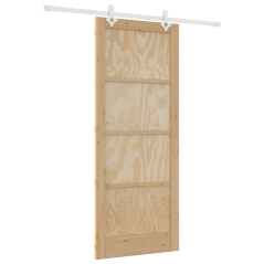 Porta Scorrevole vidaXL con Set di Accessori 86x211 cm Legno Massello di Pino