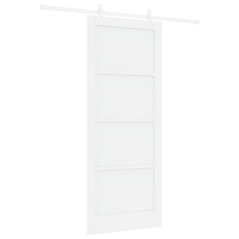 Porta Scorrevole vidaXL con Set Ferramenta Bianca 86x211 cm Legno Massello di Pino