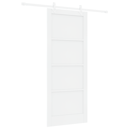 Porta Scorrevole vidaXL con Set Ferramenta Bianca 86x211 cm Legno Massello di Pino