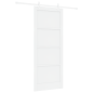 Porta Scorrevole vidaXL con Set Ferramenta Bianca 86x211 cm Legno Massello di Pino Porta Scorrevole vidaXL con Set Ferramenta Bianca 86x211 cm Legno Massello di Pino