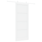 Porta Scorrevole vidaXL con Set Ferramenta Bianca 86x211 cm Legno Massello di Pino Porta Scorrevole vidaXL con Set Ferramenta Bianca 86x211 cm Legno Massello di Pino