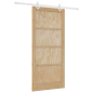 Porta Scorrevole vidaXL con Kit Hardware 93x202 cm in Legno di Pino Massello