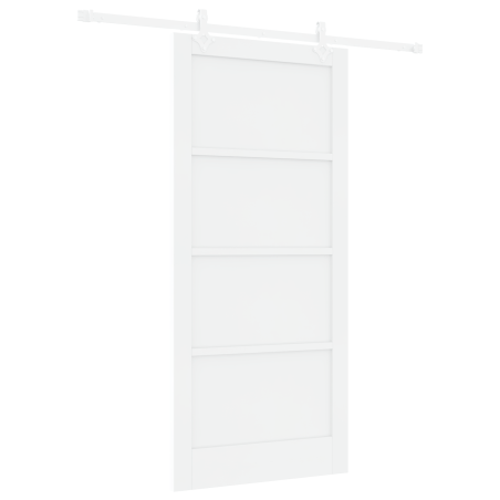 Porta Scorrevole vidaXL con Set di Ferramenta Bianca 93x202 cm Legno Massello di Pino