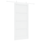 Porta Scorrevole vidaXL con Set di Ferramenta Bianca 93x202 cm Legno Massello di Pino Porta Scorrevole vidaXL con Set di Ferramenta Bianca 93x202 cm Legno Massello di Pino