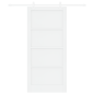 Porta Scorrevole vidaXL con Set di Ferramenta Bianca 93x202 cm Legno Massello di Pino Porta Scorrevole vidaXL con Set di Ferramenta Bianca 93x202 cm Legno Massello di Pino