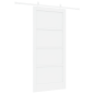 Porta Scorrevole vidaXL con Set di Ferramenta Bianca 93x202 cm Legno Massello di Pino Porta Scorrevole vidaXL con Set di Ferramenta Bianca 93x202 cm Legno Massello di Pino