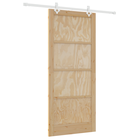 Porta Scorrevole vidaXL con Set di Ferramenta 93x211 cm Legno Massello Di Pino