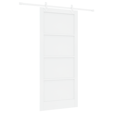 Porta Scorrevole vidaXL con Set di Ferramenta Bianca 93x211 cm Legno Massello di Pino
