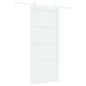 Porta Scorrevole vidaXL con Set di Ferramenta Bianca 93x211 cm Legno Massello di Pino Porta Scorrevole vidaXL con Set di Ferramenta Bianca 93x211 cm Legno Massello di Pino