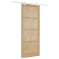 Porta scorrevole vidaXL con set di accessori 93x232 cm in legno di pino massello Porta scorrevole vidaXL con set di accessori 93x232 cm in legno di pino massello