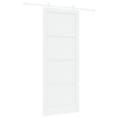 Porta scorrevole vidaXL con set di ferramenta bianca 93x232 cm legno massello pino