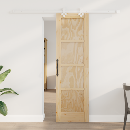 porta scorrevole vidaXL con set di hardware 61x198.5 cm in legno massello di pino