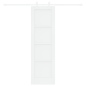 Porta Scorrevole vidaXL con Set di Accessori Bianca 61x198.5 cm in Legno Massello di Pino Porta Scorrevole vidaXL con Set di Accessori Bianca 61x198.5 cm in Legno Massello di Pino