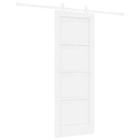 Porta Scorrevole vidaXL con Set Accessori Bianca 73.5x198.5 cm Legno Massello Pino