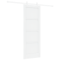 Porta Scorrevole vidaXL con Set Accessori Bianca 73.5x198.5 cm Legno Massello Pino Porta Scorrevole vidaXL con Set Accessori Bianca 73.5x198.5 cm Legno Massello Pino