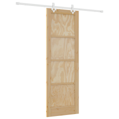 Porta Scorrevole vidaXL con Set di Hardware 73.5x211 cm Legno Massello di Pino