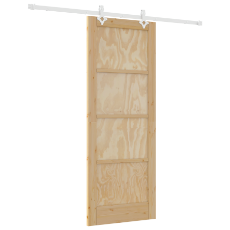 Porta Scorrevole vidaXL con Set di Hardware 78x202 cm Legno Massello di Pino