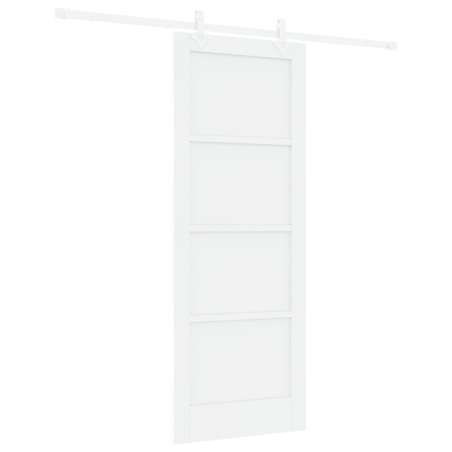 Porta Scorrevole vidaXL con Set di Ferramenta Bianca 78x202 cm Legno Massello di Pino