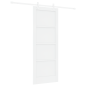 Porta Scorrevole vidaXL con Set di Ferramenta Bianca 78x202 cm Legno Massello di Pino Porta Scorrevole vidaXL con Set di Ferramenta Bianca 78x202 cm Legno Massello di Pino