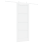 Porta Scorrevole vidaXL con Set di Ferramenta Bianca 78x202 cm Legno Massello di Pino Porta Scorrevole vidaXL con Set di Ferramenta Bianca 78x202 cm Legno Massello di Pino